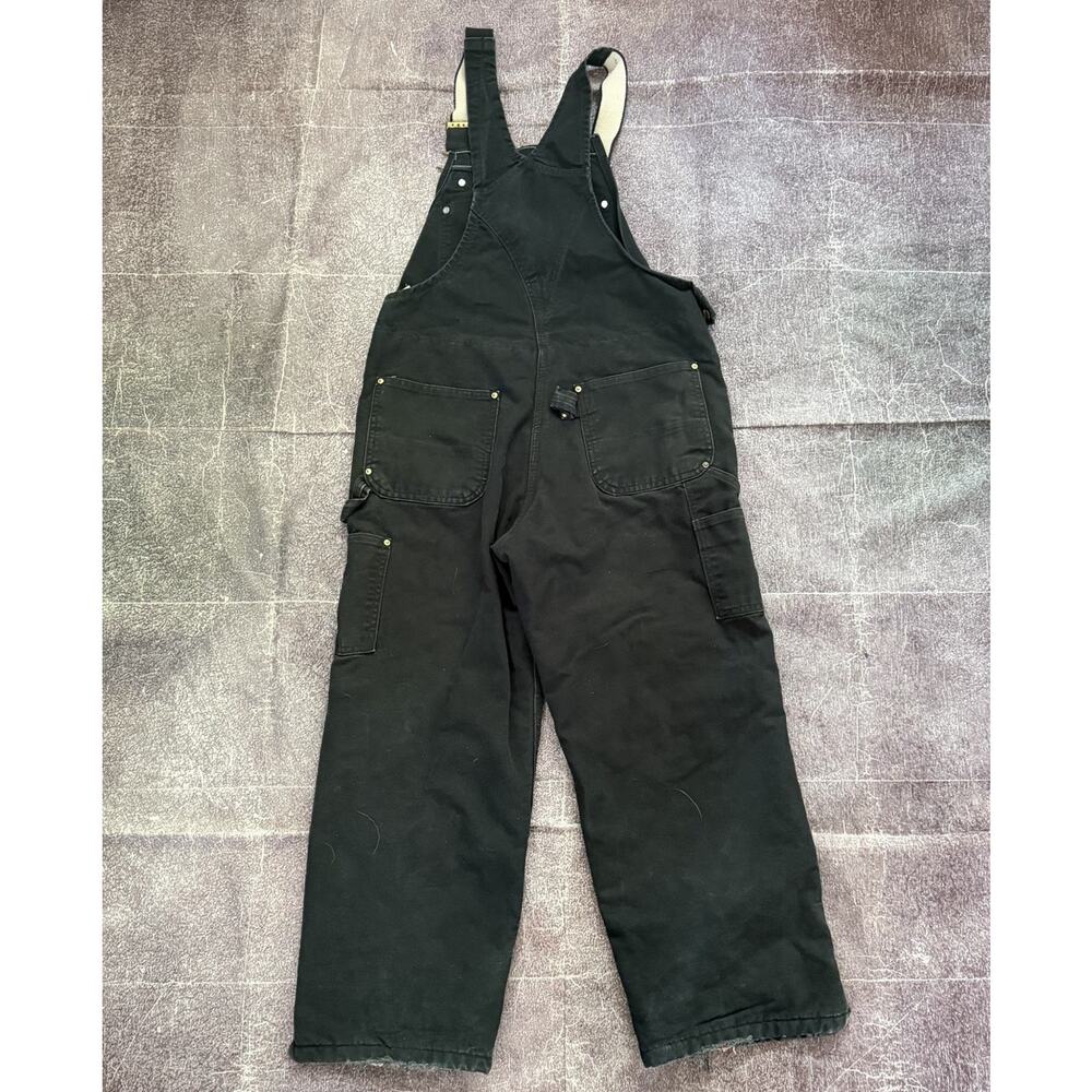 Men's Vintage Carhartt USA Black Double Knee Front Duck Bib Overalls Sz 36 X 28 - Picture 5 of 6